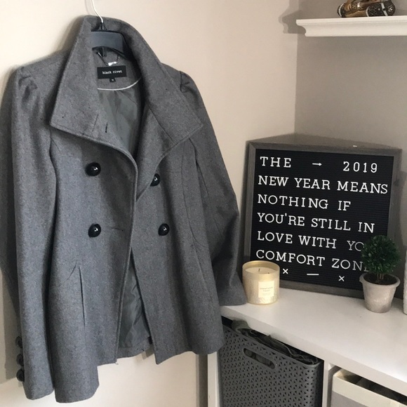 Black Rivet Jackets & Blazers - Gray peacoat! 🧥 ADORABLE ✨